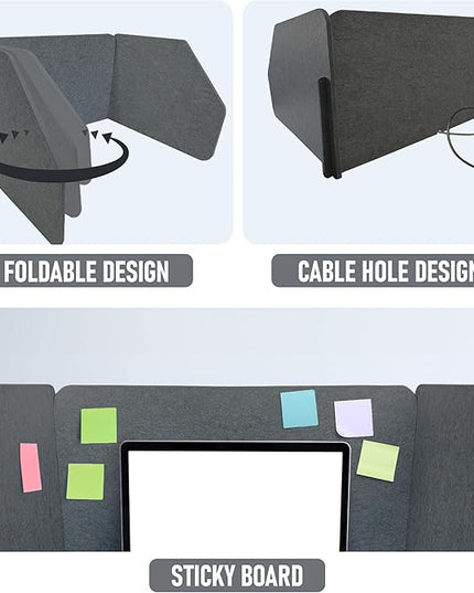 29.1"x22.8"x1.2" Acoustic Desk Divider, Sound Absorbing, Freestanding Soundproof Privacy Panel, Reduce Noise, Increase concentration, Made from High Quality Polyester (African Grey)
