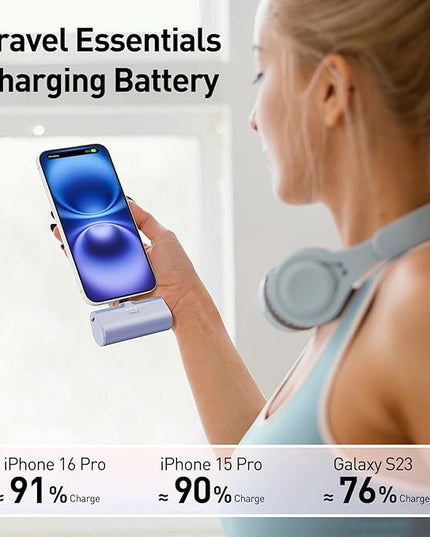 iWALK Portable Charger for iPhone 17/16/15 USB-C Small Power Bank 20W 4,500mAh Fast Charging Battery Pack Compatible with iPhone 15/16/17 Plus/17 Pro/17 Pro Max, Samsung Galaxy S25/S24/S23 Android