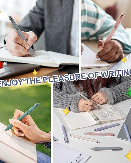 Linbsunne Gel Pens Black Ink Pens for Office 0.5mm Fine Point Pens Smooth Writing Retractable Work Pen (12-count)