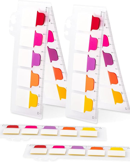 Golcellia 6 Pcs Sticky Tabs for Notebooks, 600 Pcs 5-Color Index Tabs with Flags, Divider Page Markers for Books, Binders, Bible Study & Office Supplies