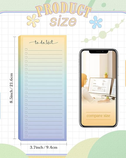 Censen 10 Pack 500 Sheets To Do List Notes Daily Checklist Notepads with 50 Sheets Each Undated Color Memo Pad Block Shopping List Pad Weekly Plan Notepad Organizer Planners(Vivid Color,Lined)