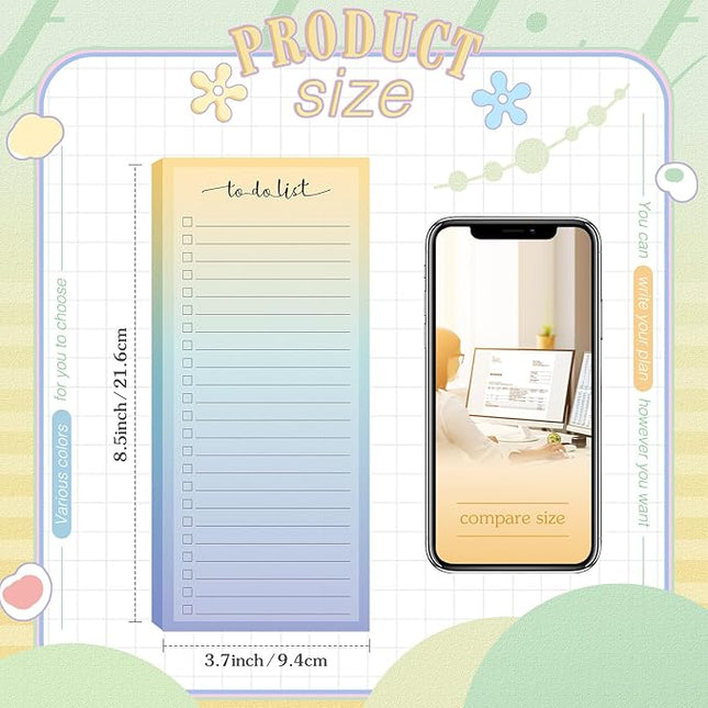 Censen 10 Pack 500 Sheets To Do List Notes Daily Checklist Notepads with 50 Sheets Each Undated Color Memo Pad Block Shopping List Pad Weekly Plan Notepad Organizer Planners(Vivid Color,Lined)
