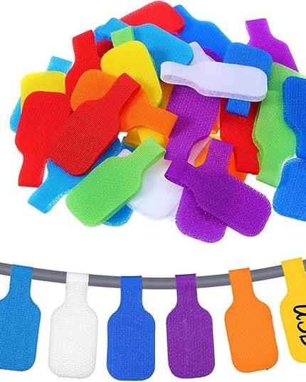 40 Pcs Cable Labels, Writable Cable Tags, Waterproof Cords Labels Multi-Color Electronic Cables Identification Tags for Wire Organization and Identification