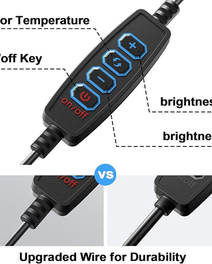 Ring Light Clip on Laptop Monitor, Webcam Light 10 Brightness Level Video Conference Lighting for Remote Working/Zoom Calls/Self Broadcasting/Live Streaming/Video Recording/TikTok