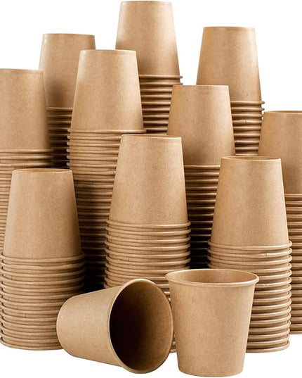 Lamosi 600 Pack 3 OZ Kraft Paper Cups, Disposable Bathroom Cups, Small Mouthwash Cup, Hot/Cold Beverage Cup for Home, Kitchen, Stores