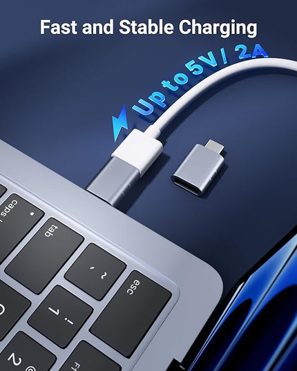 Syntech USB C Male to USB3 Female Adapter Compatible with iPhone 17 Pro Max iMac 2021, iPad Pro 2021, MacBook Pro 2020 / Air 2020 and Other Type C or Thunderbolt 3 Devices Blue, Pack of 2