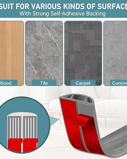 Floor Cord Cover Self Adhesive Cord Hider Floor Extension Cord Covers for Floor Power Cord Protector Cable Management Prevent Cable Trips Cable Cavity 0.47" W x 0.27" H (Light Grey Wood, 10Ft)