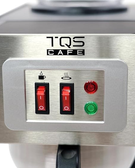 Existing Beauty 12-Cup Commercial Coffee Maker Stainless Steel - Double Coffee Machine for Office, Restaurant, Industrial Use - High Capacity Office Coffee Maker - TQS Cafe