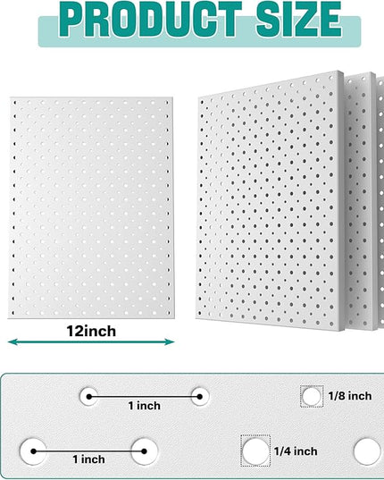 EVERHANGER Metal Pegboard Panels, Heavy Duty Pegboard Wall Organizer, Garage Wall Panels, Tool Storage Organization, 12"X16", 2pcs, Gray