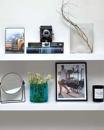 Homeforia White Floating Shelves 30 inch, High End Solid Real Wood 30inch Floating Shelf for Wall Mounted, White Wooden 30in Long Floating Shelves, Heavy Duty Bracket, 30 X 6.5 X 1.75 inches, Set of 2