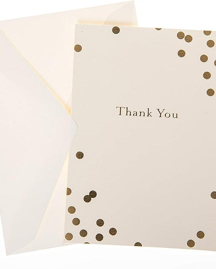 Graphique Box of Thank You Cards, Confetti - Includes 10 Cards with Matching Envelopes and Storage Box, Cute Stationery Made of Durable Heavy Cardstock, Cards Measure 3.25" x 4.75"