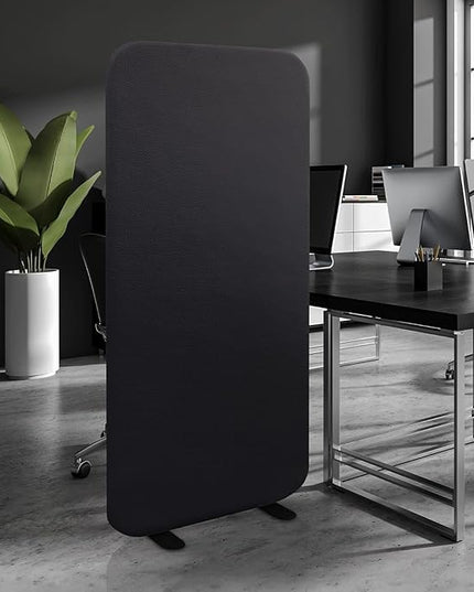 DECOLAB Room Partition Panel, Freestanding Portable Privacy Cubicle Partition for Offices, Classroom, Studio, Healthcare, Workspace, Scratch Resistance, 29"x65" Midnight