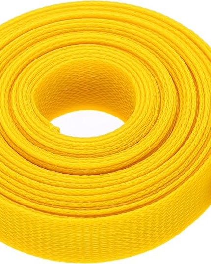 uxcell Expandable Sleeving, 1 1/4-inch 25ft Cable Sleeve, Yellow