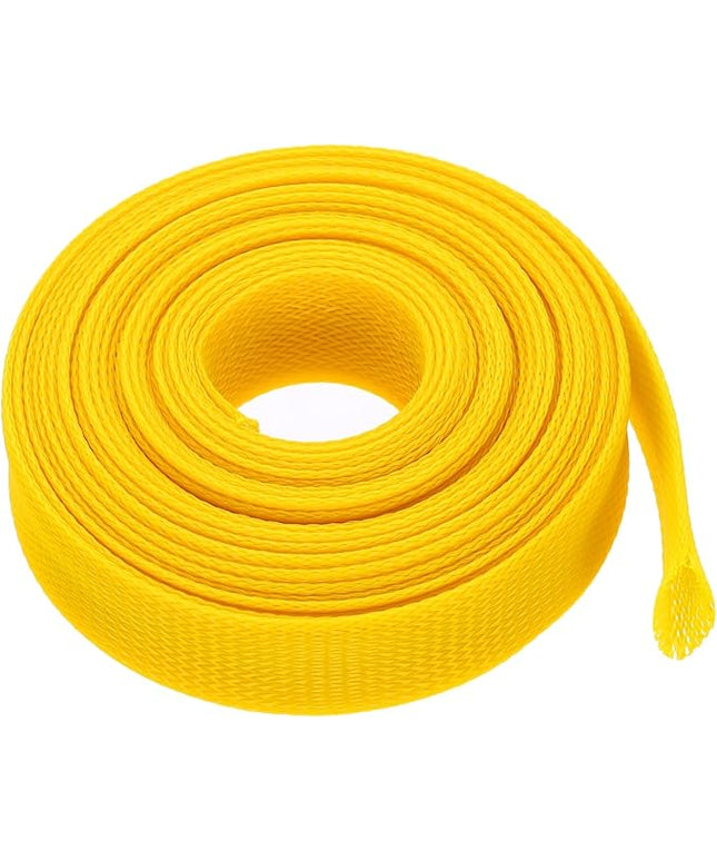 uxcell Expandable Sleeving, 1 1/4-inch 25ft Cable Sleeve, Yellow