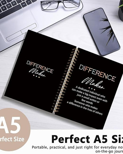 Difference Maker Gift Notebook Journal, Boss Gifts, Appreciation Gifts for Coworkers Teacher Mentor Boss, Coworker Gifts, Thank You Gifts for Women Men Hardcover Spiral Notebook 5.5x8.3 Inch