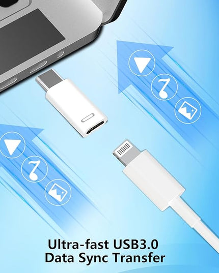[Apple MFi Certified] Lightning to USB-C Adapter, Stuffcool 4Pack Lightning Female to Type-C Male Digital Connector PD 35W Type-C Fast Charging for iPhone 17/17 Air/17 Pro/17 Pro Max/16/16 Pro/15/iPad