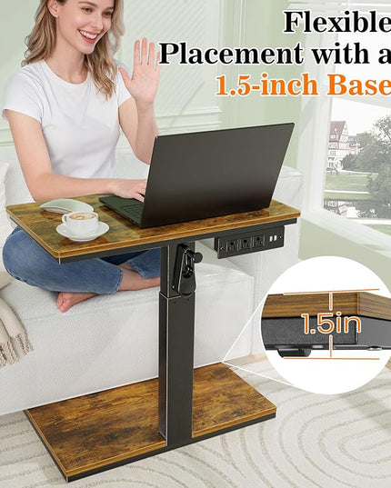 Height Adjustable Computer Tower Stand with Wheels and Charging Station,2-Tier PC Stand for Floor or Carpet,PC Holder Under Desk for ATX-Case,Office,Home,Gaming Room