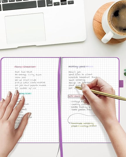&And Per Se Lined Journal Notebook, 160 Pages, A5 5.7 x 8 inches College Ruled Thick Paper Notebook Journals for Writing, Hardcover Notebooks for Women Men Office School (1 Pack, Violet)