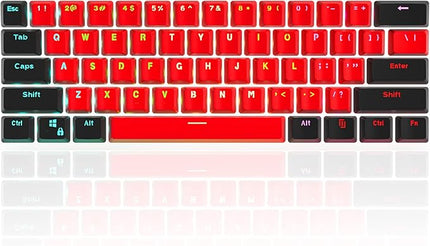 GTSP 61 Red Keycaps 60 Percent Keycap Set PBT OEM Ducky Keycap with Key Puller Fit for Cherry MX switches Mechanical Gaming Keyboard (Milan A