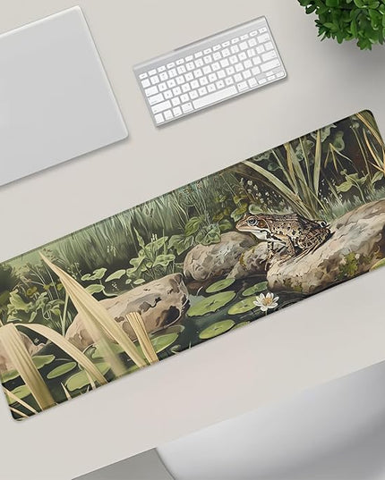 Frog Pond Extra Large Gaming Mouse Pad, Desk Mat, Non-Slip Rubber Base, MousePads for School, Work, Home Accessories Decor Gifts 31.5" x 11.8"