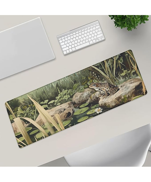 Frog Pond Extra Large Gaming Mouse Pad, Desk Mat, Non-Slip Rubber Base, MousePads for School, Work, Home Accessories Decor Gifts 31.5" x 11.8"