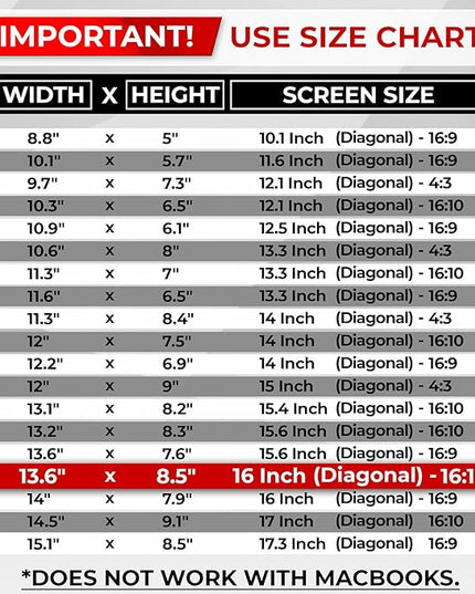 SightPro Magnetic Laptop Privacy Screen 16 Inch 16:10 - Patented Removable Computer Privacy Filter Shield and Protector
