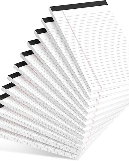 AILZFEI 12pcs Small Note Pad 5x8 College Ruled White Legal Pads Paper Notepads 12 Pack Study Back Writing Pads 5 x 8 Legal Pads Perforated Narrow Ruled Pads of Paper White