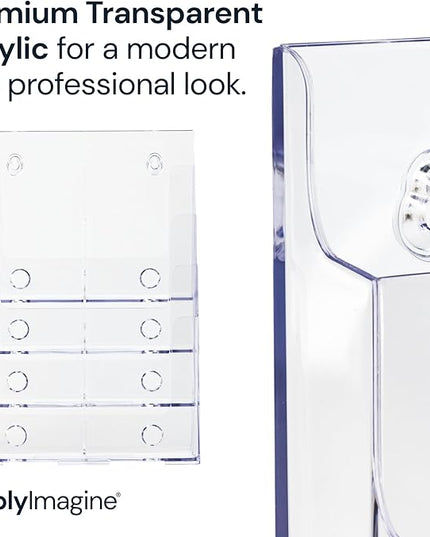 Acrylic Brochure Holder, 4 Tier Clear Literature - 8.5 x 11 inches, Pamphlet Holder, Wall Mount/Countertop Plastic Flyer Display Stand Organizer for Display Flyer, Booklet, Document