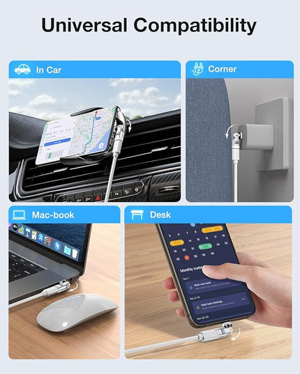USB C Adapter [3-Pack], PD 240W USB C 90 Degree Adapter, Type C Right Angle Adapter/360 & 180 Degree C to C Adapters for Phone 17/16/15, MacBook Pro/Pad Series, Samsung Galaxy, Tablet, Laptop-White