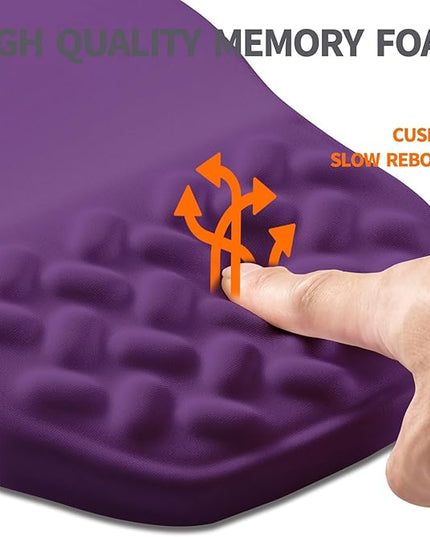 Ergonomic Slope Mouse Pad Wrist Support, Wrist Rest Mousepad for Carpal Tunnel Pain Relief with Massage Bulge and Slow Rebound Memory Foam (12x8 inch, Deep Purple)