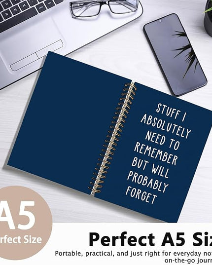 LIANGW Funny Navy Blue Notebooks for Work, Funny Work Gifts for Coworkers & Boss, Coworker Office Gifts for Men Women, Fun Spiral Notebooks Journals for Writing, Funny Office Supplies 5.5x8.3 Inch