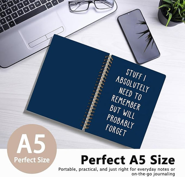 LIANGW Funny Navy Blue Notebooks for Work, Funny Work Gifts for Coworkers & Boss, Coworker Office Gifts for Men Women, Fun Spiral Notebooks Journals for Writing, Funny Office Supplies 5.5x8.3 Inch
