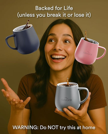 12oz IntelliHeat™ Coffee Mug | Barista’s Choice | Exclusive Wireless SmartSense Pad | Maintains Perfect 135°F | Hand-Crafted Ceramic Mug & Lid | Great for Tea Drinkers | Backed for Life - Pink