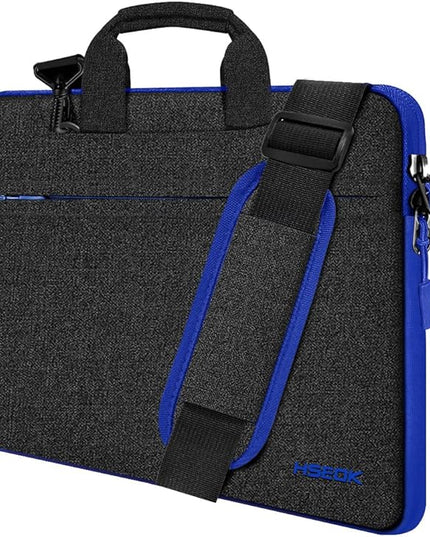 Hseok Laptop Shoulder Bag 15 15.6 16 Inch Briefcase, Compatible With MacBook Pro 16 inch 2025-2019 M4 M3 M2 M1, Mac 15.4", XPS 15 and Most 15-16 inch Notebooks, Spill-Resistant Handbag, Black & Blue