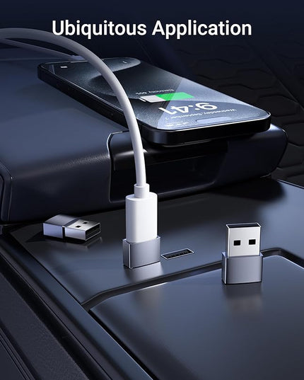 Syntech USB C Female to USB Male Adapter Pack of 3 [Travel Must Haves, Aluminum] USB C to USB Adapter, Type C Charger Cable Power Converter Compatible with iPhone 17 16 15 Apple Watch AirPods CarPlay