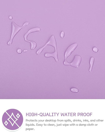 YSAGi Non-Slip Leather Desk Pad, Waterproof Laptop Computer Desk Keyboard Mat, Table Protector Blotter Mat, Large Mouse Pad for Office/Work/Home/Decor(Purple, 31.5" x 15.7")