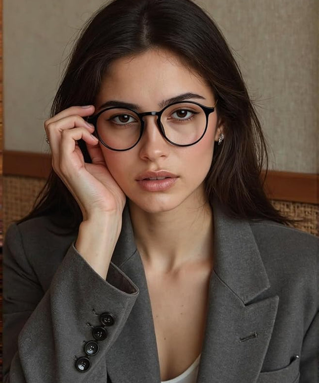 VISOONE Round Lightweight Blue Light Blocking Glasses Women Men Fashion Cute Thin Eyewear Niko