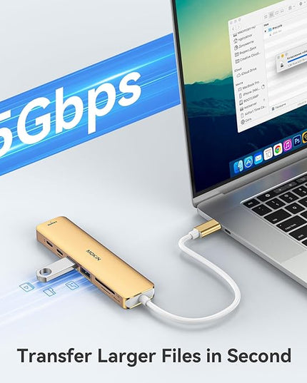 USB C Hub HDMI Adapter for MacBook Pro/Air, MOKiN 7 in 1 USB C Dongle with HDMI, SD/TF Card Reader, USB C Data Port,100W PD, and 2 USB 3.0 Compatible for MacBook Pro/Air, Dell XPS, Lenovo Thinkpad.
