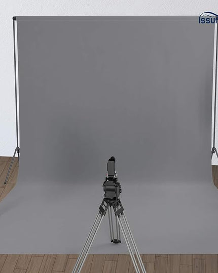 ISSUNTEX 10X20 ft Background Muslin Backdrop, Photo Studio, Collapsible High Density Screen for Video Photography and Television-Gray