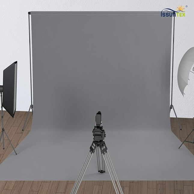 ISSUNTEX 10X20 ft Background Muslin Backdrop, Photo Studio, Collapsible High Density Screen for Video Photography and Television-Gray