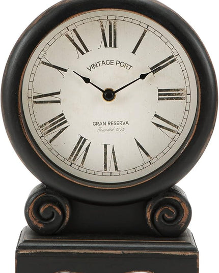 NIKKY HOME Mantel Clock, Retro Desk Clock Silent-Non-Ticking Battery Operated Wooden Mantel Clock for Living Room, Bedroom, Shelf Decoration, Fireplace, Farmhouse Decor
