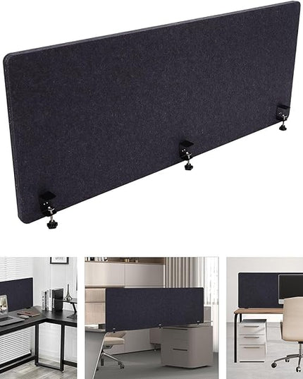 Polyester Desk Dividers, Soundproof Room Divider Office Furniture Partitions, Privacy Desk Panel with Clamps & Screwdriver, Stand Up Freestanding Desk Privacy Panel for Office Classroom(59.1" x23.8")