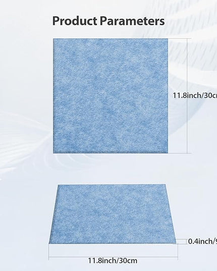 12 Pack Acoustic Panels Self Adhesive Sound Proof Foam, High Density Sound Acoustic Panel, 12X12X0.4 Inch Square Panels in Home, Office, Reccording Room, Studio,and more(Light Sky Blue)