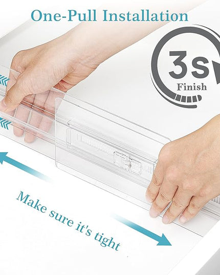Vtopmart 12 Pack Drawer Dividers for Clothes, 4" High 10.2"-16.5" Adjustable Expandable Dresser Drawer Organizer, Clear Plastic Separators for Dresser, Baby Clothing, Underwear, Cosmetic, Toiletries