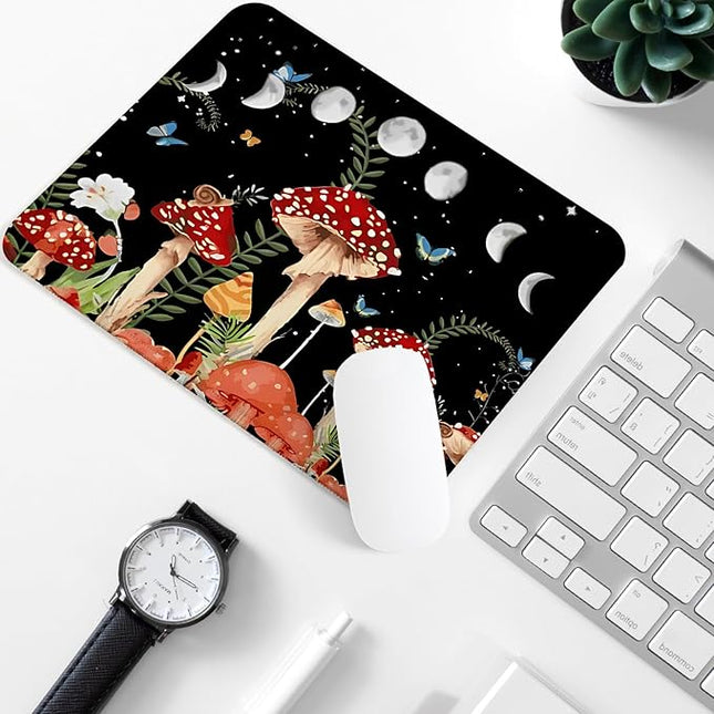 Cute Mushroom Square Mouse Pad,Non-Slip Rubber Base Mouse Pad,Home Office Decoration Desktop Accessory,Laptop Mouse Pad for Office Laptops,9.4x7.8x0.12inch 2