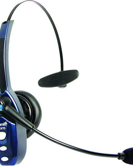 BlueParrott B250-XTS Mono Bluetooth Wireless Headphones 91% Noise Canceling Over Head Trucker Headset with Mic, Lightweight Design with Adjustable Headband, 20 hrs. Talk Time, Blue