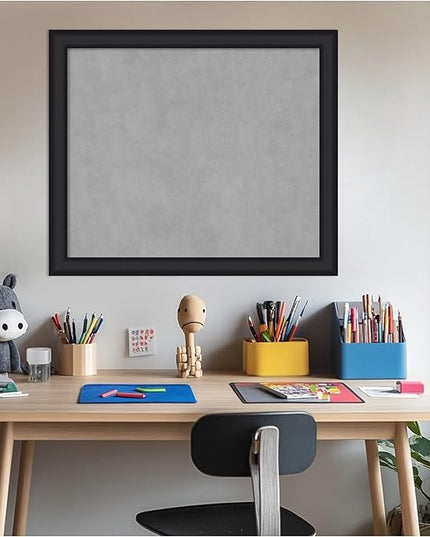 Amanti Art Black Framed Magnetic Board 23x27 Medium Vision Board for use with Magnets, 100% Metal Sheet to Display Items as Office Decor or for Home Organization in mudroom, Kitchen or Kids Room