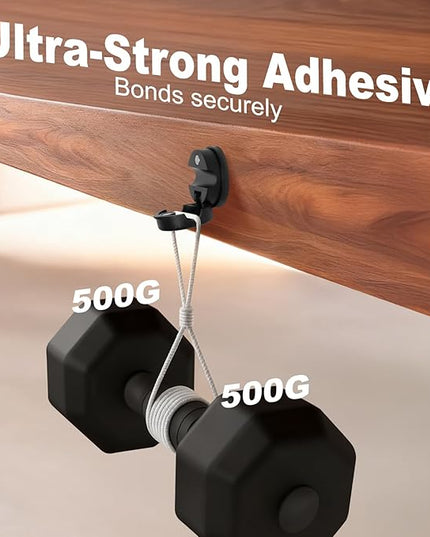 6 Pack Cord Organizer Magnetic Cable Clips, 360° Rotation Cable Clips - Adjustable Cord Holder for Nightstand, Adhesive Cable Management Cord Clips, Cable Holder & Charger Organizer（Black