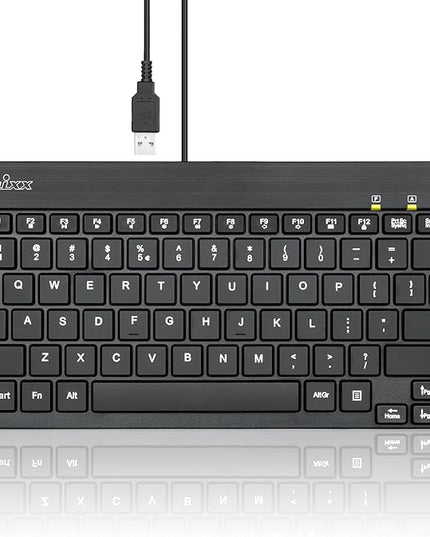 Perixx PERIBOARD-326 Wired Mini Backlit USB Keyboard with Low Profile Keys, US English Layout (11607)