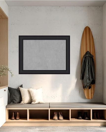 Amanti Art Black Framed Magnetic Board 25x33 Medium Vision Board for use with Magnets, 100% Metal Sheet to Display Items as Office Decor or for Home Organization in mudroom, Kitchen or Kids Room